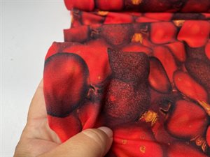 Bomuldsjersey - flotte røde julekugler
